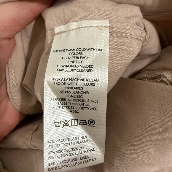 Maeve The Colette Wide Leg Cropped Pants Beige Linen Blend Size 32 - Picture 7 of 9